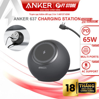 Trạm sạc để bàn từ anker 637 a9137 maggo 65w 8in1 - bh18th