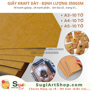 Giấy Kraft dày 350gsm A3 / A4 / A5 - XẤP 10 TỜ  - Nguyên liệu scrapbook, thiệp, lovebox [ Sugi art shop]