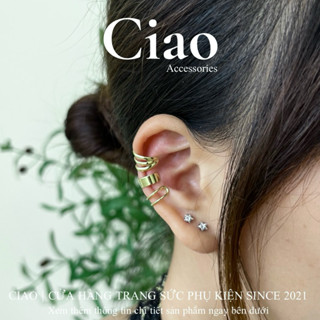 [HOẢ TỐC 1H] Set 3 khuyên kẹp vành/ Kẹp vành tai mạ bạc thiết kế trendy mã 15 Ciao accessories