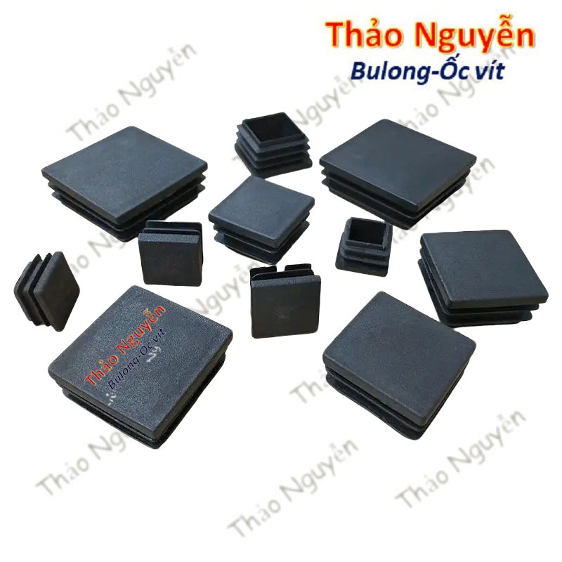 Nút bịt đầu sắt hộp vuông trong 15x15, 20x20 - 50x50, Nút nhựa bịt chân bàn ghế (5 cái)