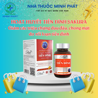 Viên uống hoạt huyết tiền đình sakura - tuần hoàn máu lên não, giảm đau đầu, chóng mặt - hộp 30 viên