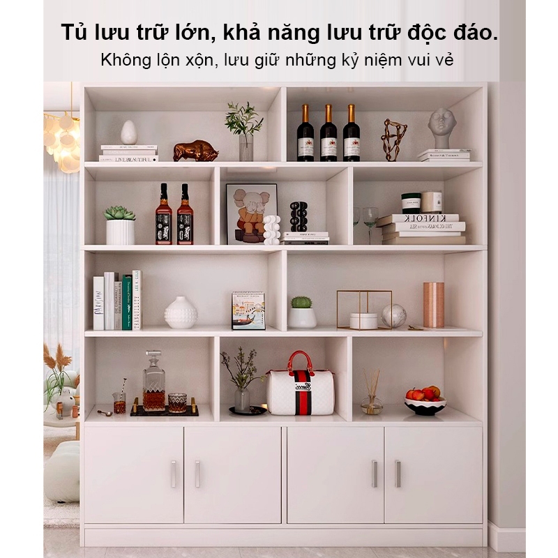 MY Kệ Sách Gỗ Tủ đựng đồ Nhiều Ngăn Chất Liệu MDF Chống Nước Tốt Có Nhà Phong Cách Hiện đại | BigBuy360 - bigbuy360.vn