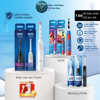 Bàn Chải Pin Oral-B Braun Đủ Các Dòng - Hẹn Giờ 2-Phút, Dùng Pin AA, Nhiều Loại Đầu Chăm Sóc Răng, Clinical Revolution