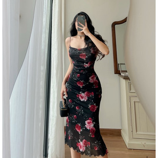 (Có Sẵn) Đầm Body Đuôi Cá Dây Mảnh