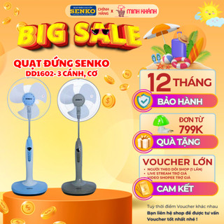 Quạt đứng Senko DD1602 - Quạt cơ, dễ sử dụng, động cơ bền bỉ, dễ dàng thay đổi chiều cao, gió mát