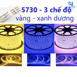 Đèn LED Dây 5730 Đổi Màu 3 Chế Độ Vàng - Xanh Dương - Tím Trang Trí Nội Thất, Hắt Trần_ HOÀNG ANH LIGHTING