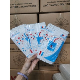 Ống hút cong phi 6 đen/trắng - 80 ống/túi
