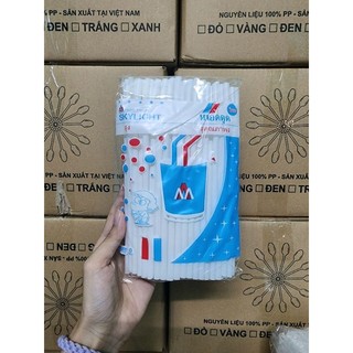 Ống hút cong phi 6 đen/trắng - 80 ống/túi
