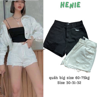 Quần short jeans nữ lưng cao ,sooc bò đùi big size 60-75kg