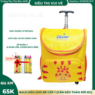 Balo kéo cho bé hình chú hươu cao cổ, cần kéo tháo rời được