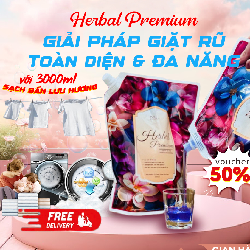 Nước giặt hương nước hoa Herbal Premium 3000ml lưu hương lâu