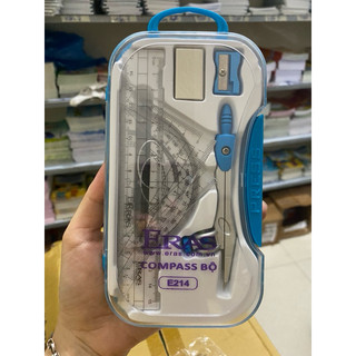 Bộ compa eke thước kẻ Eras E214 4 màu tặng kèm hộp đựng