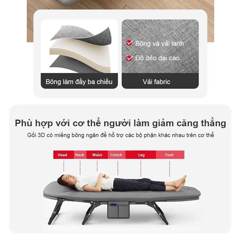 Ghế bập bênh đôi thư giãn ghế lười sofa Giường ngủ văn phòng Giường xếp văn phòng ngủ trưa gấp gọn | BigBuy360 - bigbuy360.vn