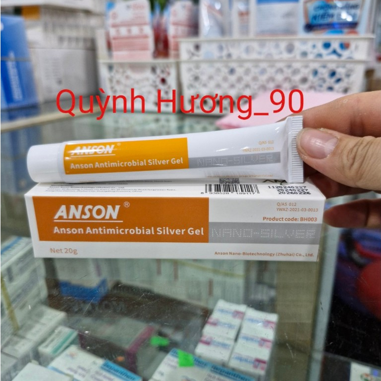 Gel nano bạc ANSON Anson Antimicrobial Silver Gel 20g giúp nhanh chóng làm lành vết thương