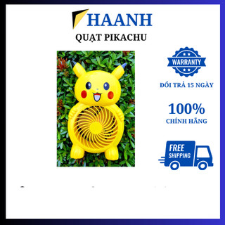 Quạt mini cầm tay tích điện pikachu cổng sạc usb siêu mát.