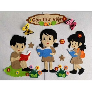 Tranh góc : " Góc Thư Viện " , giá: 75k/ bộ