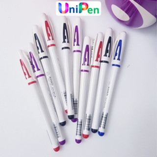 Hộp 12 Bút chữ A Aihao ngòi 0.5mm mực Tím , Xanh , Đỏ , Đen , Bút bi mực gel Unipen