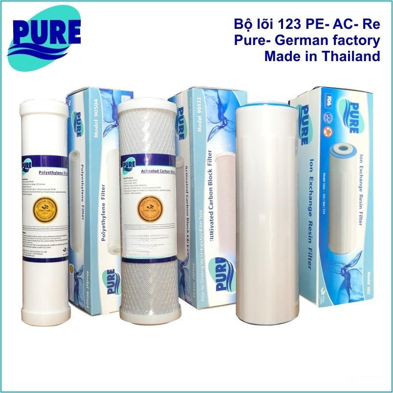 Bộ lõi lọc cao cấp Pure Thái Lan cho tiền lọc máy ion kiềm, máy lọc nước RO - HÀNG CHÍNH HÃNG