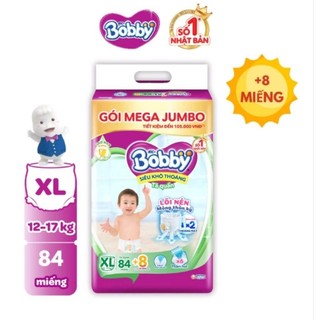 Tã quần bobby gói Mega Jumbo M124/L108/XL96/XXL88/M120/L104