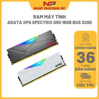 Ram adata xpg spectrix d50 16gb ddr4 3200mhz - màu xám + trắng