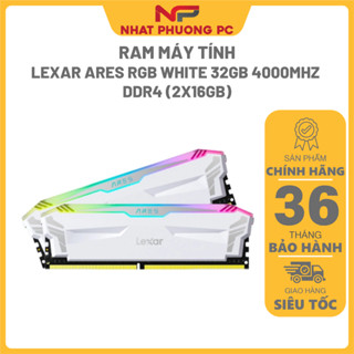 Ram PC Lexar ARES RGB White 32GB 4000MHz DDR4 (2x16GB) LD4EU016G-R4000GDWA