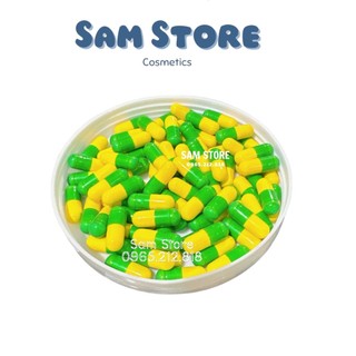 Sỉ 50 Viên nhộng cấy trắng xanh vàng