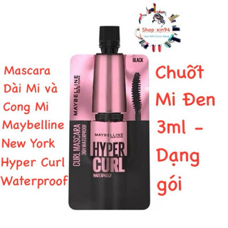 Mascara Dài Mi và Cong Mi Maybelline New York Hyper Curl Waterproof Chuốt Mi Đen 3ml - Dạng gói