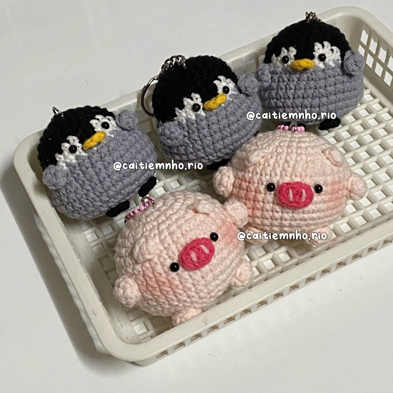 | ẢNH THẬT | Móc khoá len con heo 🐷 HÀNG HANDMADE