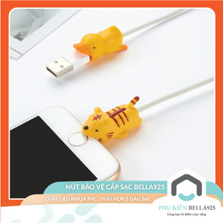 Nút bảo vệ dây sạc Bella925 nút nhựa dẻo cáp sạc điện thoại hình thú