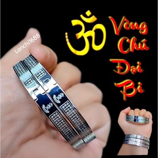 Vòng tay chú đai bi mạ bạc titan không rỉ sét