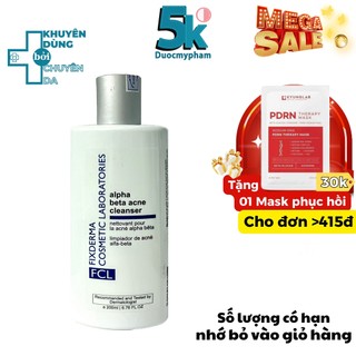 Sữa rửa mặt giảm mụn phục hồi da fixderma fcl alpha-beta acne cleanser 200ml
