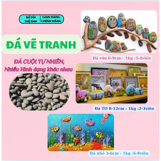 Đá cuội vẽ tranh, đá cuội trơn trang trí, cuội dùng để vẽ tranh, sỏi vẽ tranh, nhiều kích thước, cuội to, cuội nhỏ