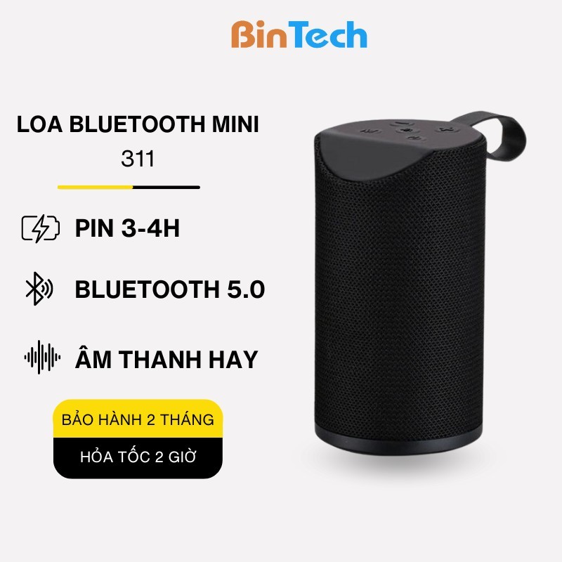 Loa bluetooth mini 311 BINTECH không dây,nghe nhạc,giá rẻ,công nghệ blutooth 5.0 BINTECH