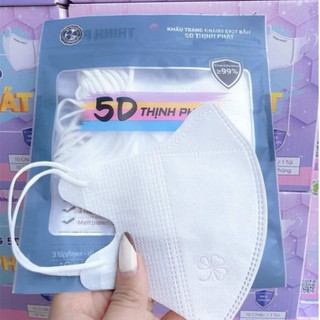 Thùng 100 chiếc khẩu trang 5D Thịnh Phát trắng kháng khuẩn và chống bụi mịn