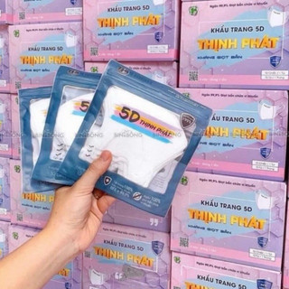 Thùng 100 chiếc khẩu trang 5D Thịnh Phát trắng