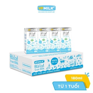 Sữa tươi nguyên chất uht đà lạt true milk không đường vpmilk