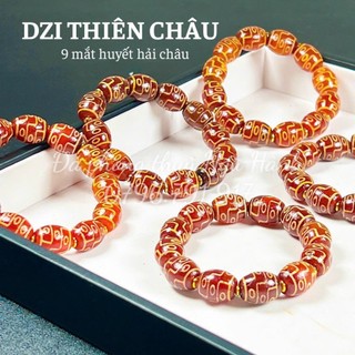 Vòng tay mã não dzi huyết 9 mắt sdep