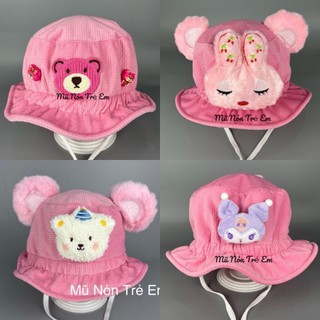 Nón tai bèo nhún Tai Gấu cho bé Gái - Mũ vành trẻ em