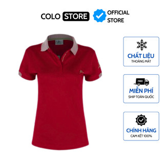 Áo thun thể thao nữ cổ dệt sọc COLO Đỏ đô CL2525256 nhỏ