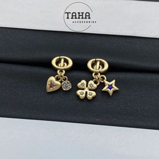  Set khuyên tai dây chuyền lắc tay cao cấp màu đồng nhiều chi tiết phụ kiện thời trang TAHA Accessories bd 