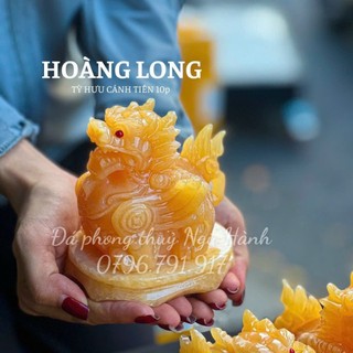 Tỳ hưu cánh tiên đá ngọc hoàng long - Cao 10cm Siêu vip