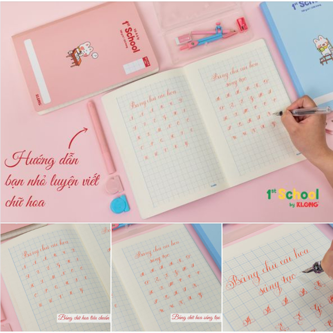 KLONG - Tập Vở Học sinh 4 Ô LY - 5 Ô LY - 48 / 80 / 96 / 120 / 200 Trang Giấy dày láng mịn 100gsm / 