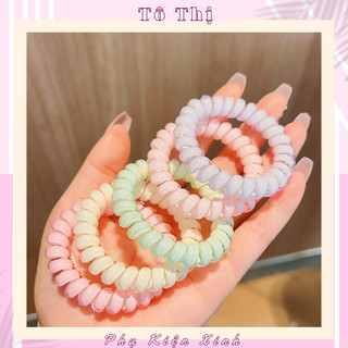 Dây buộc tóc lò xo siêu bền, dây buộc tóc xoắn nhiều màu phong cách Hàn Quốc - Tô Thị