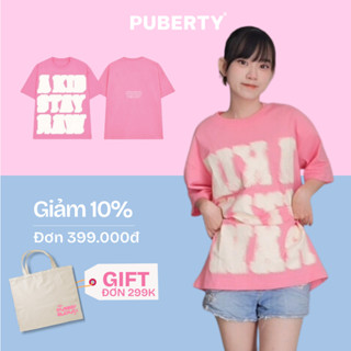 áo thun localbrand PUBERTY A KID STAY RAW / HEAVY PINK ( LIMITED EDITION )