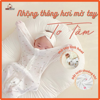 Nhộng chũn thông hơi tơ tằm mở tay mùa hè cho bé (0-9 tháng), Nhộng lưới tơ tằm siêu mát, siêu mềm, ship hoả tốc| Shopee
