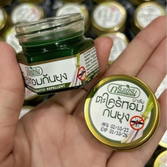 Cao thoa muỗi đốt an toàn cho bé _DẦU CÙ LÀ CHỐNG MUỖI ĐỔT GREEN HERB NẮP THIẾC _Thái Lan 20g