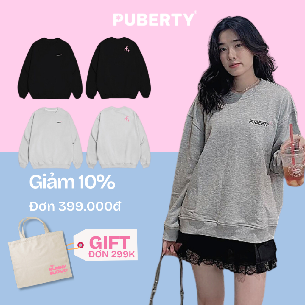 áo sweater localbrand PUBERTY BASIC STAR SWEATER