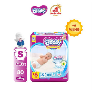 Tã dán bobby siêu thấm siêu thoáng s80/s80+6/m76+6