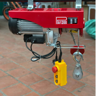 Máy tời treo pa1200, tời điện 220v tải trọng 1200kg cáp dài 20m móc đôi