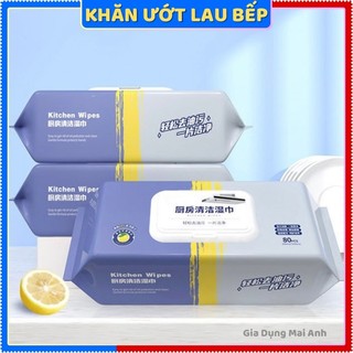 Khăn ướt lau bếp, khăn ướt lau bếp đa năng, 1 bịch 80 tờ, hàng chuẩn nội địa trung.